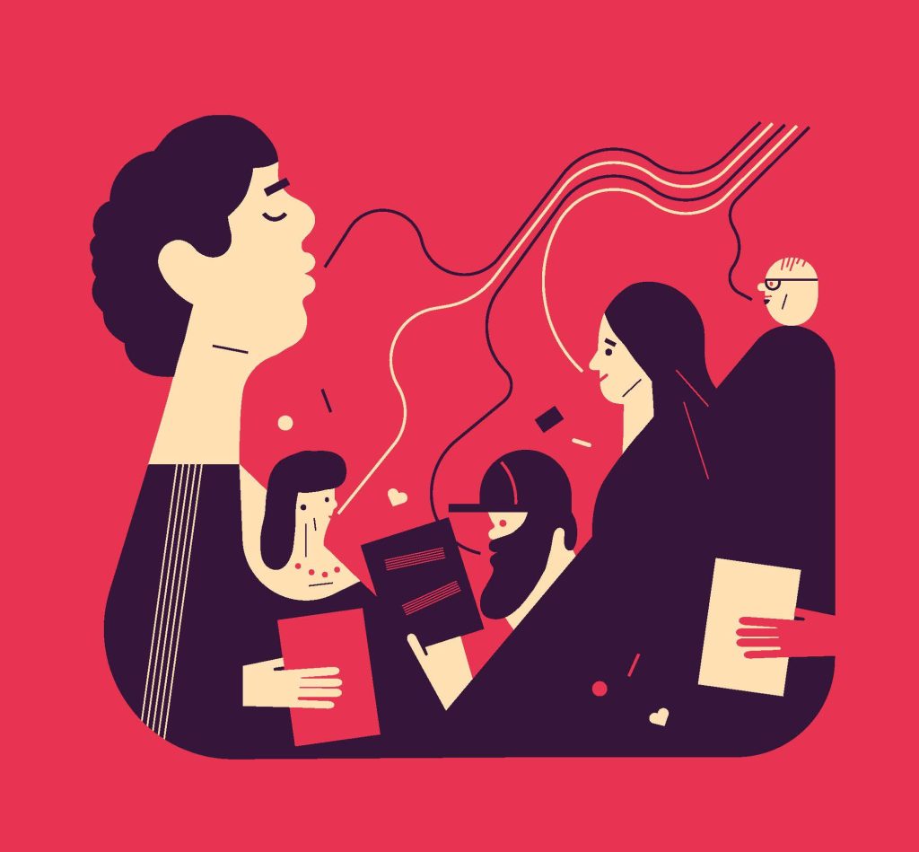 illustration på personer som sjunger 