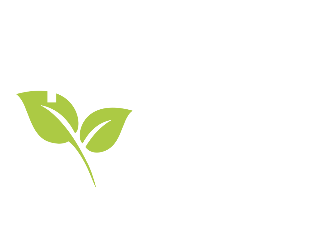 Logotyp med gröna blad och svensk text: "Hålla Hus - För ett hållbart liv tillsammans" på ljus bakgrund.