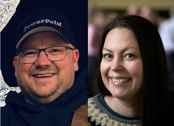 En man med keps och glasögon och en kvinna med långt mörkt hår, som båda ler mot kameran.
